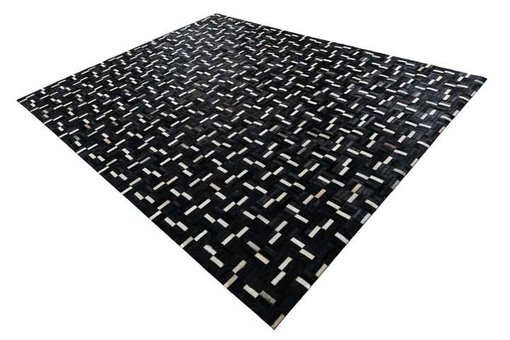 7' 9 x 9' 10 Cowhide Leather Rug