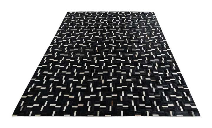 7' 9 x 9' 10 Cowhide Leather Rug