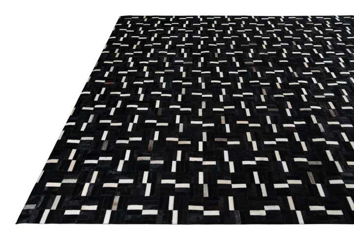 7' 9 x 9' 10 Cowhide Leather Rug