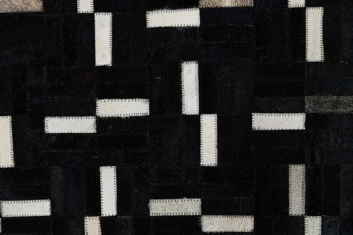 7' 9 x 9' 10 Cowhide Leather Rug