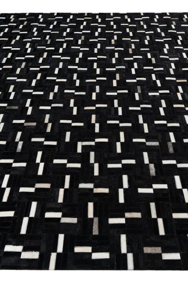 Detail image of 8' x 9' 10 Cowhide Leather Rug