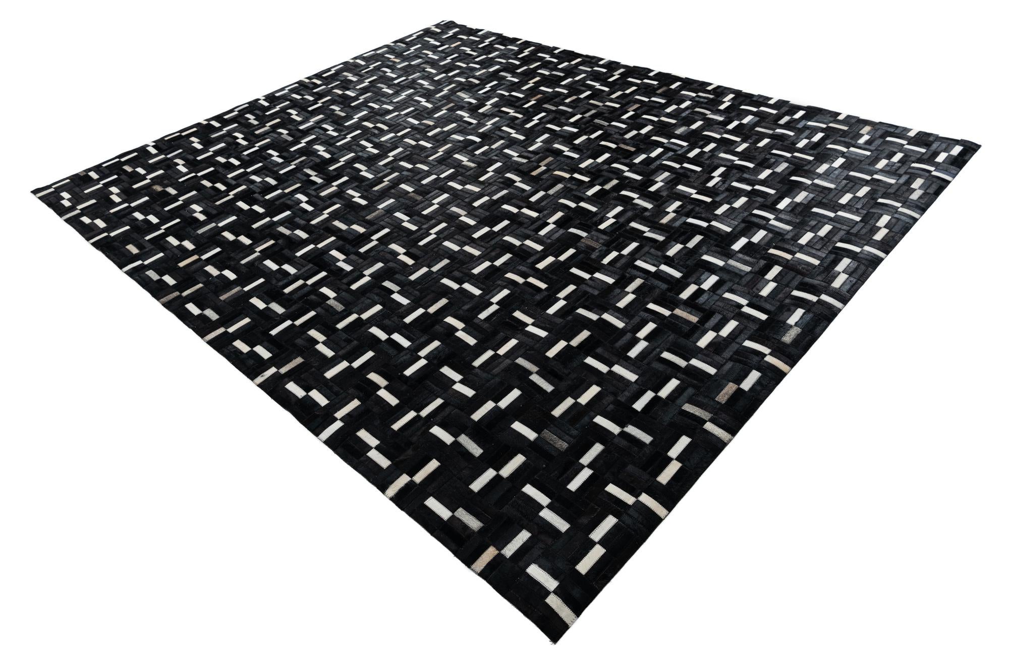 8' 2 x 9' 10 Cowhide Leather Rug