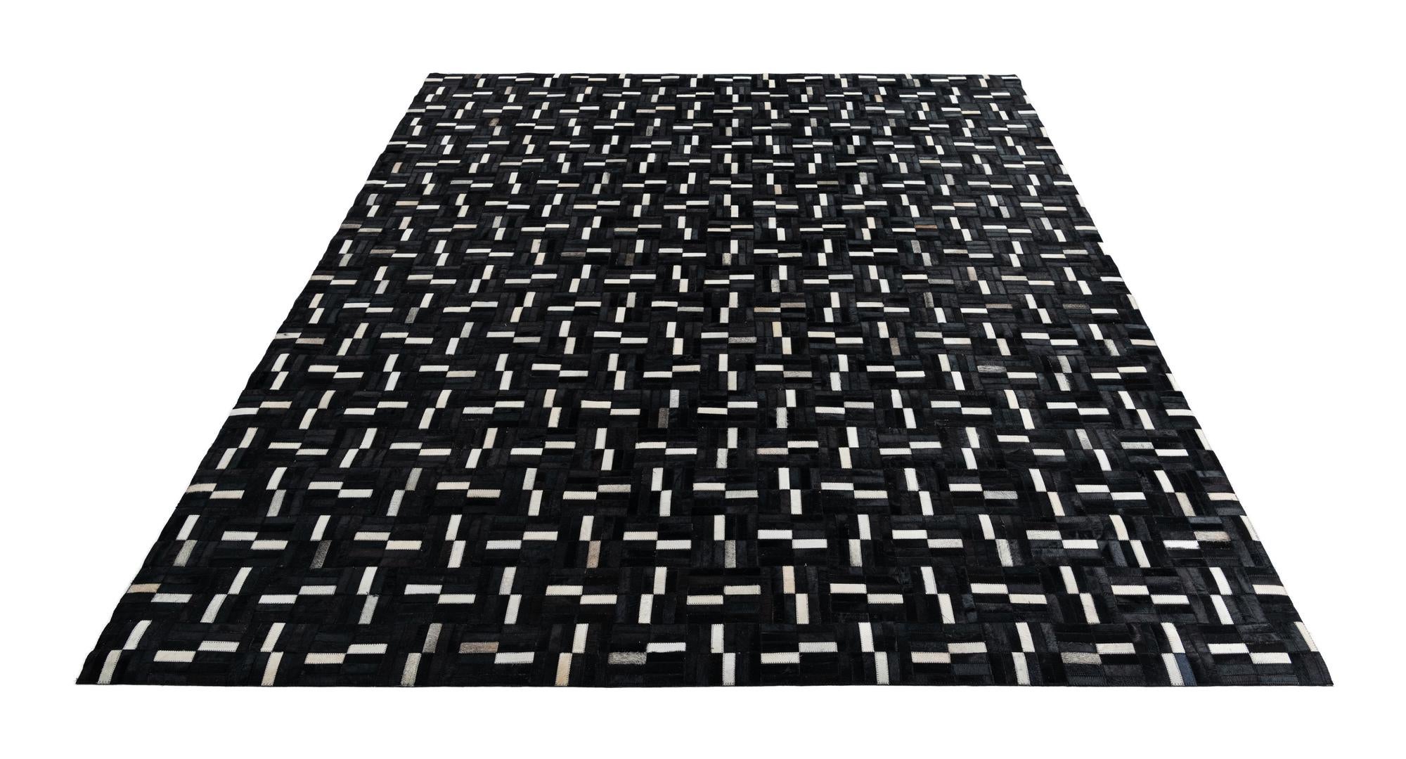 8' 2 x 9' 10 Cowhide Leather Rug