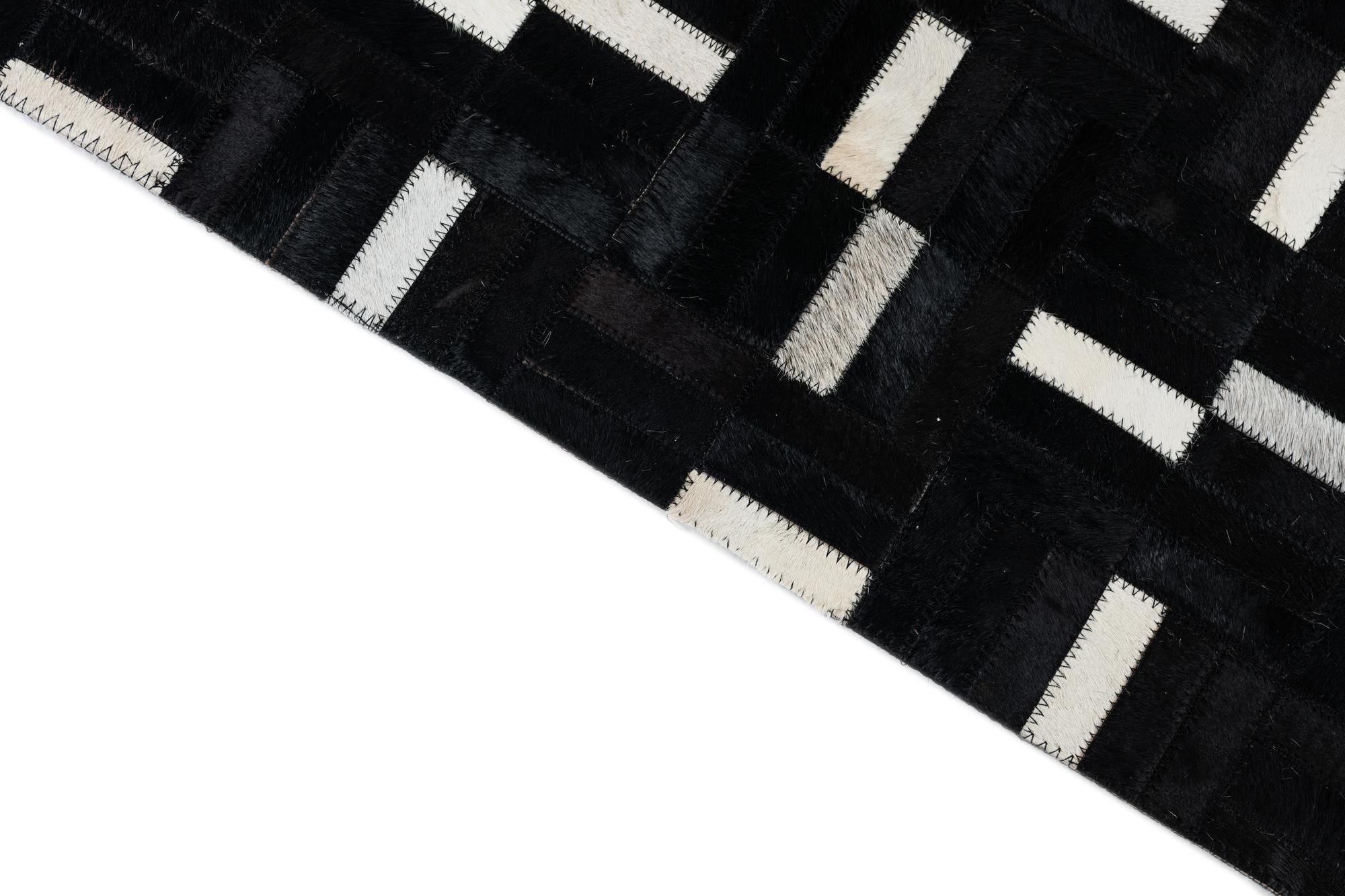 8' 2 x 9' 10 Cowhide Leather Rug