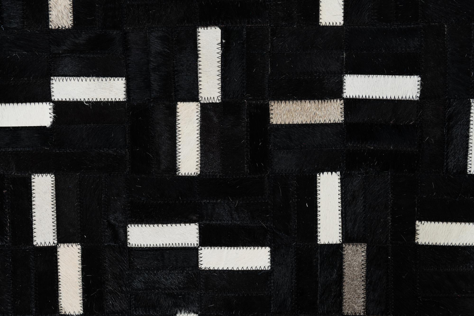 8' 2 x 9' 10 Cowhide Leather Rug