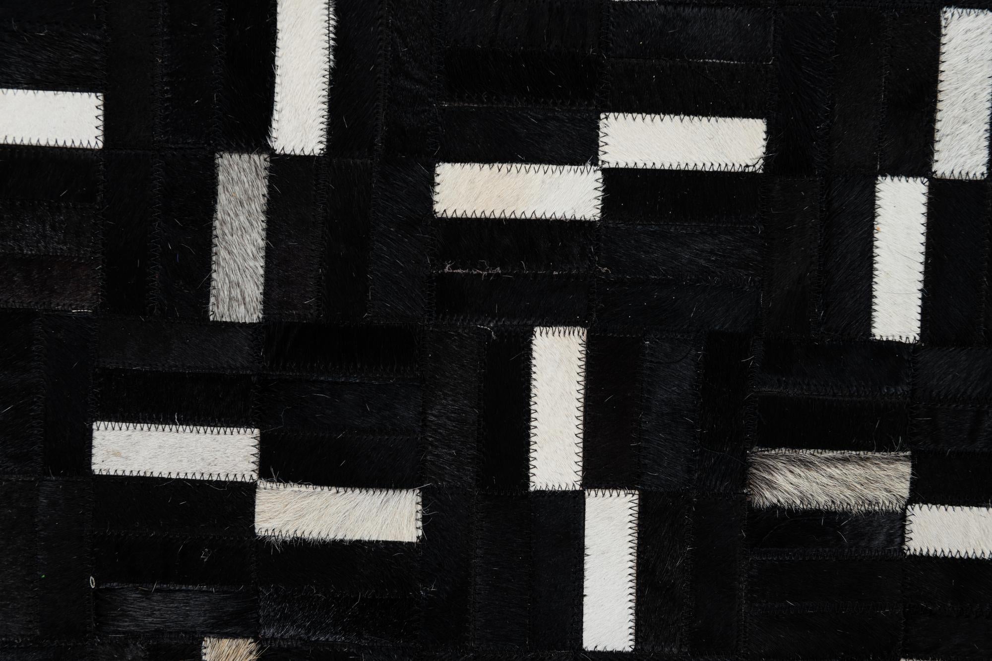8' 2 x 9' 10 Cowhide Leather Rug