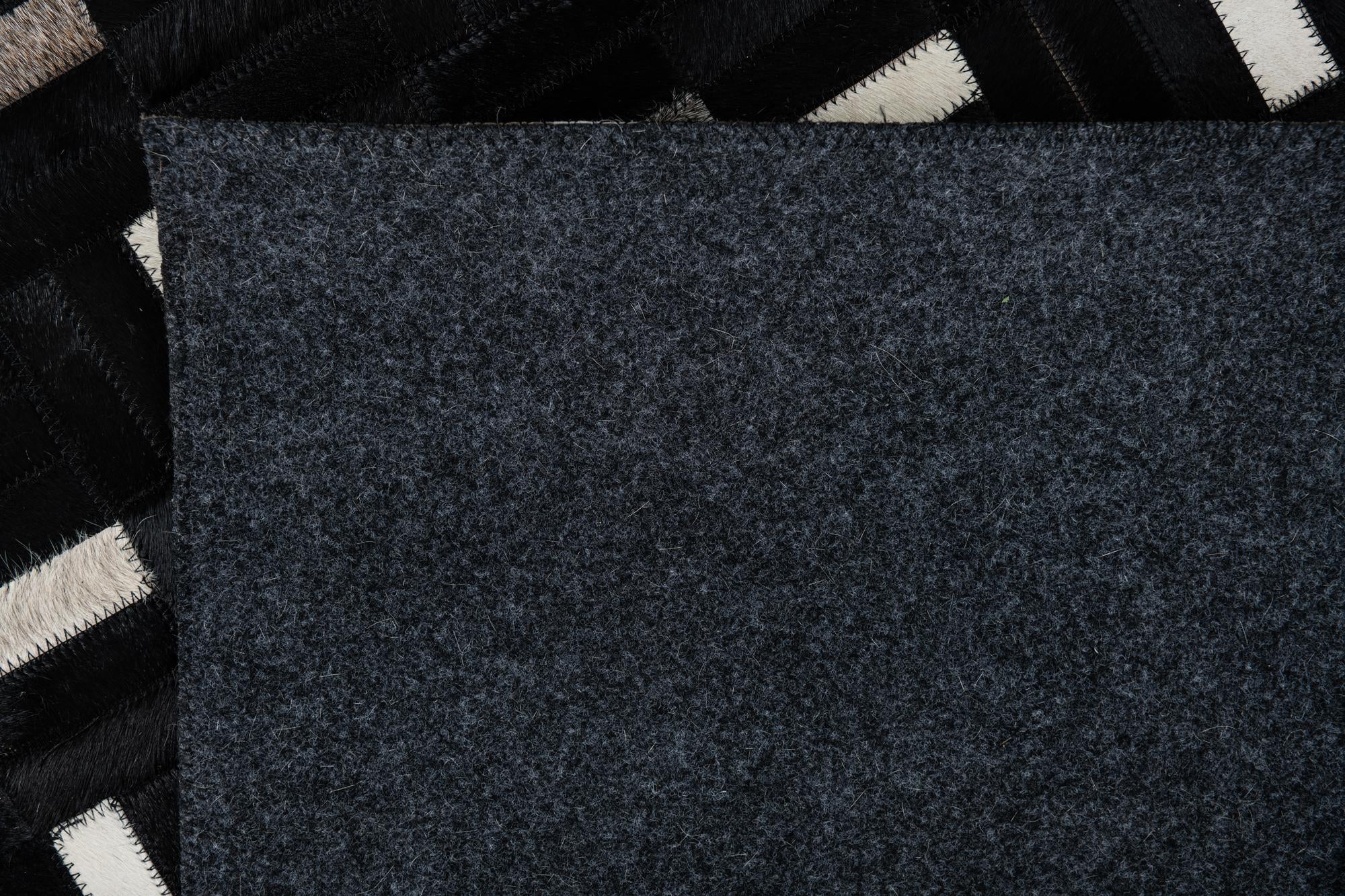 8' 2 x 9' 10 Cowhide Leather Rug