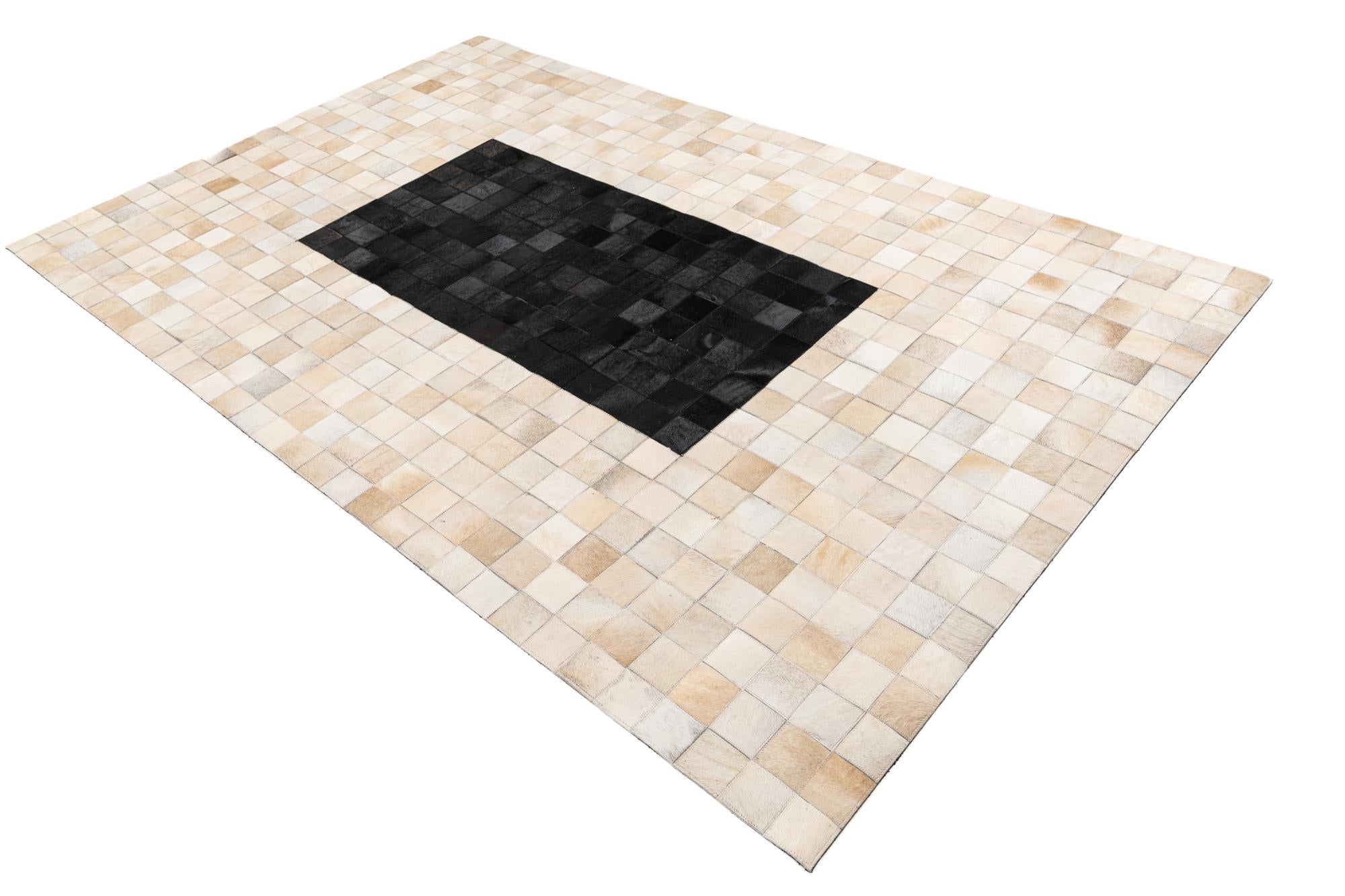 5' x 8' Cowhide Leather Rug