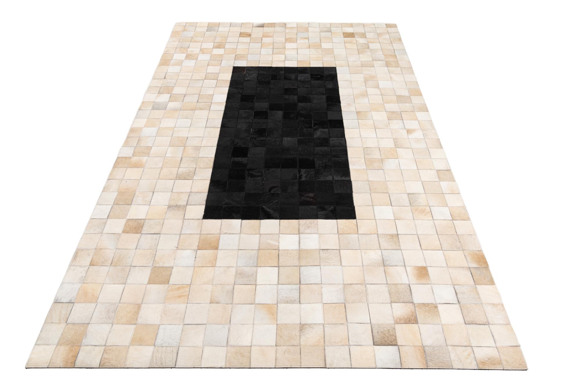 5' x 8' Cowhide Leather Rug