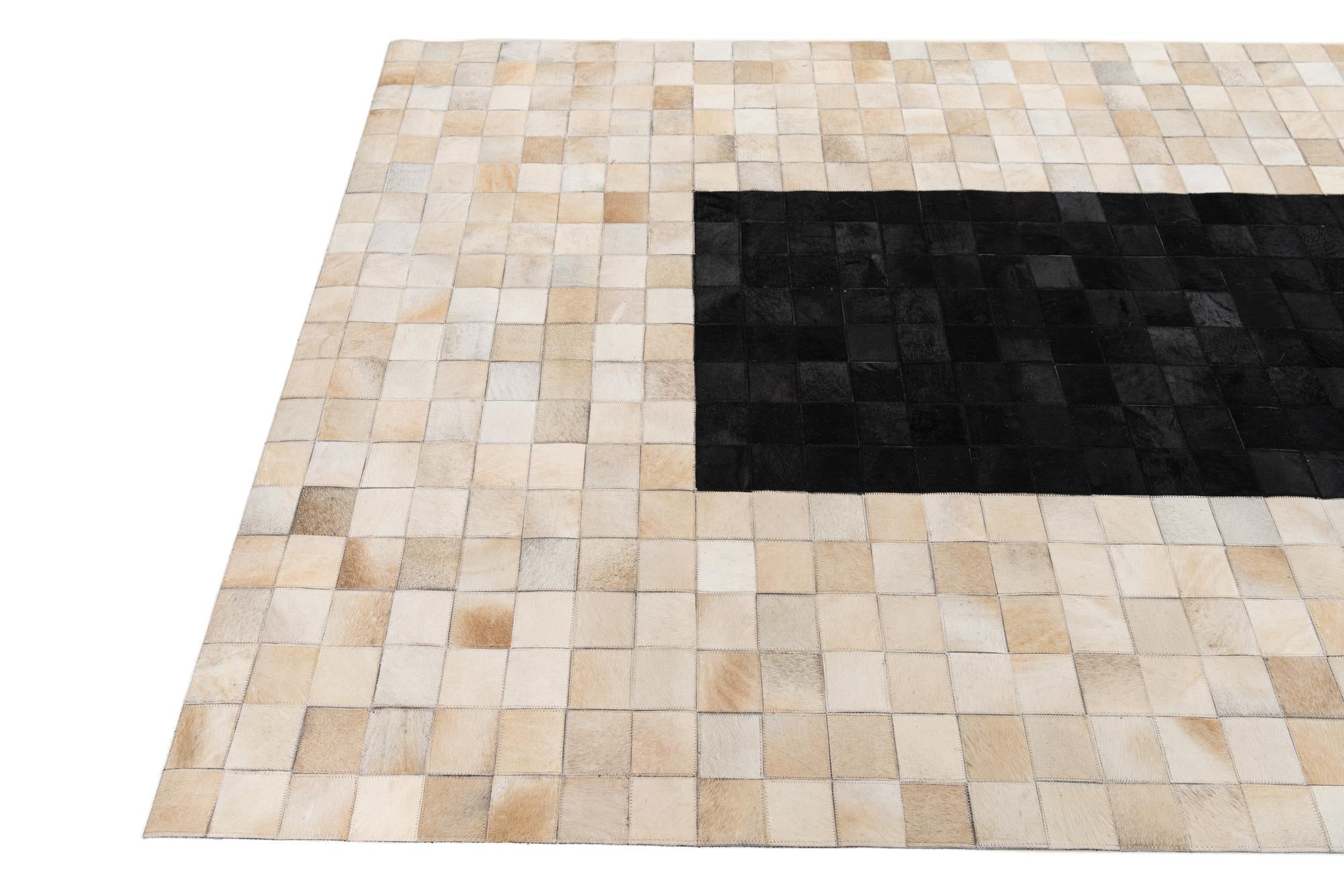 5' x 8' Cowhide Leather Rug