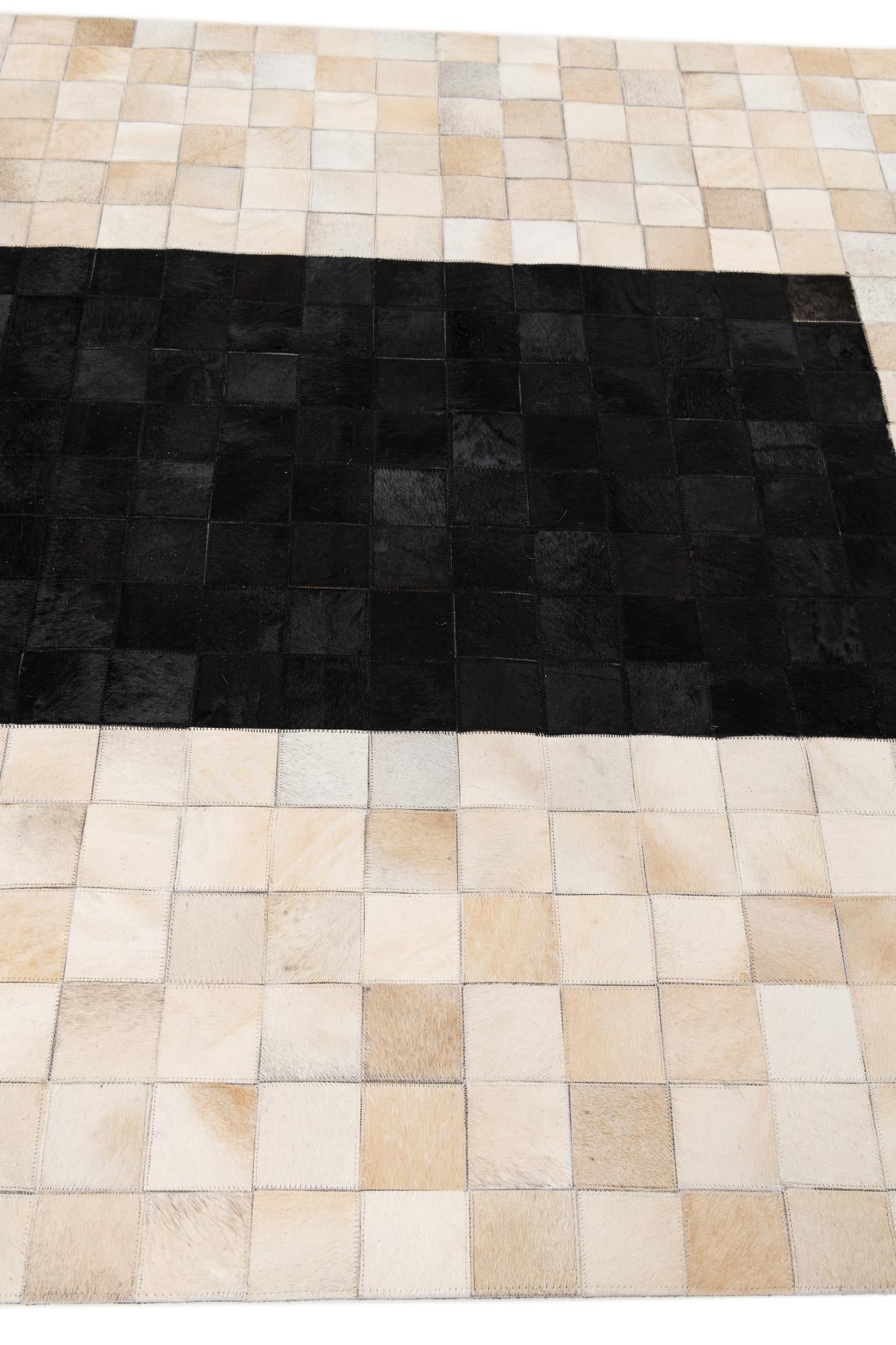 5' x 8' Cowhide Leather Rug
