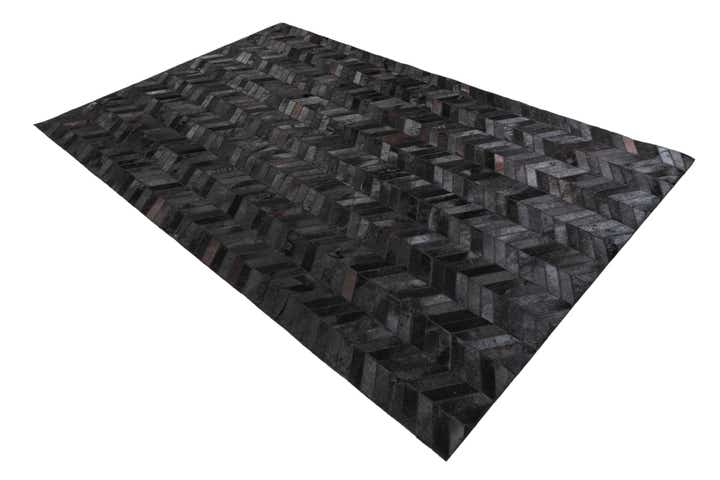 5' 2 x 8' 1 Cowhide Leather Rug