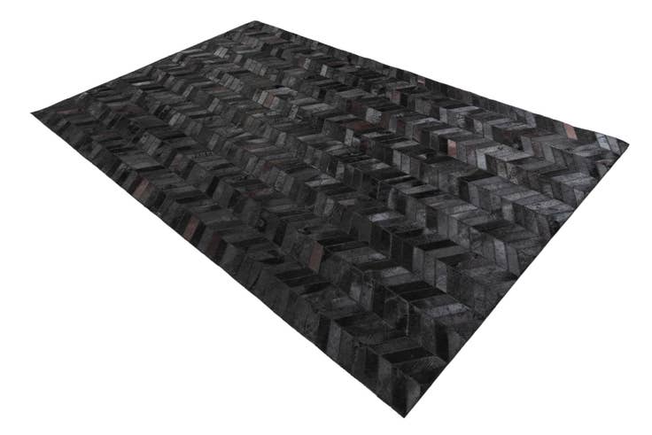 Detail image of 5' 2 x 8' 1 Cowhide Leather Rug