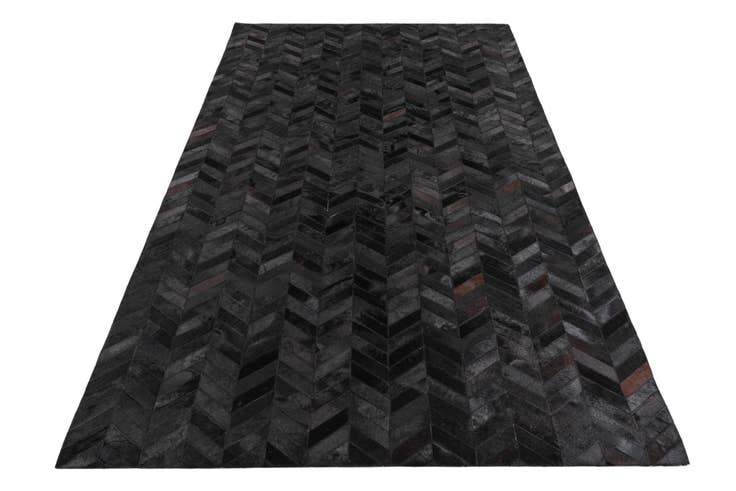 Detail image of 5' 2 x 8' 1 Cowhide Leather Rug