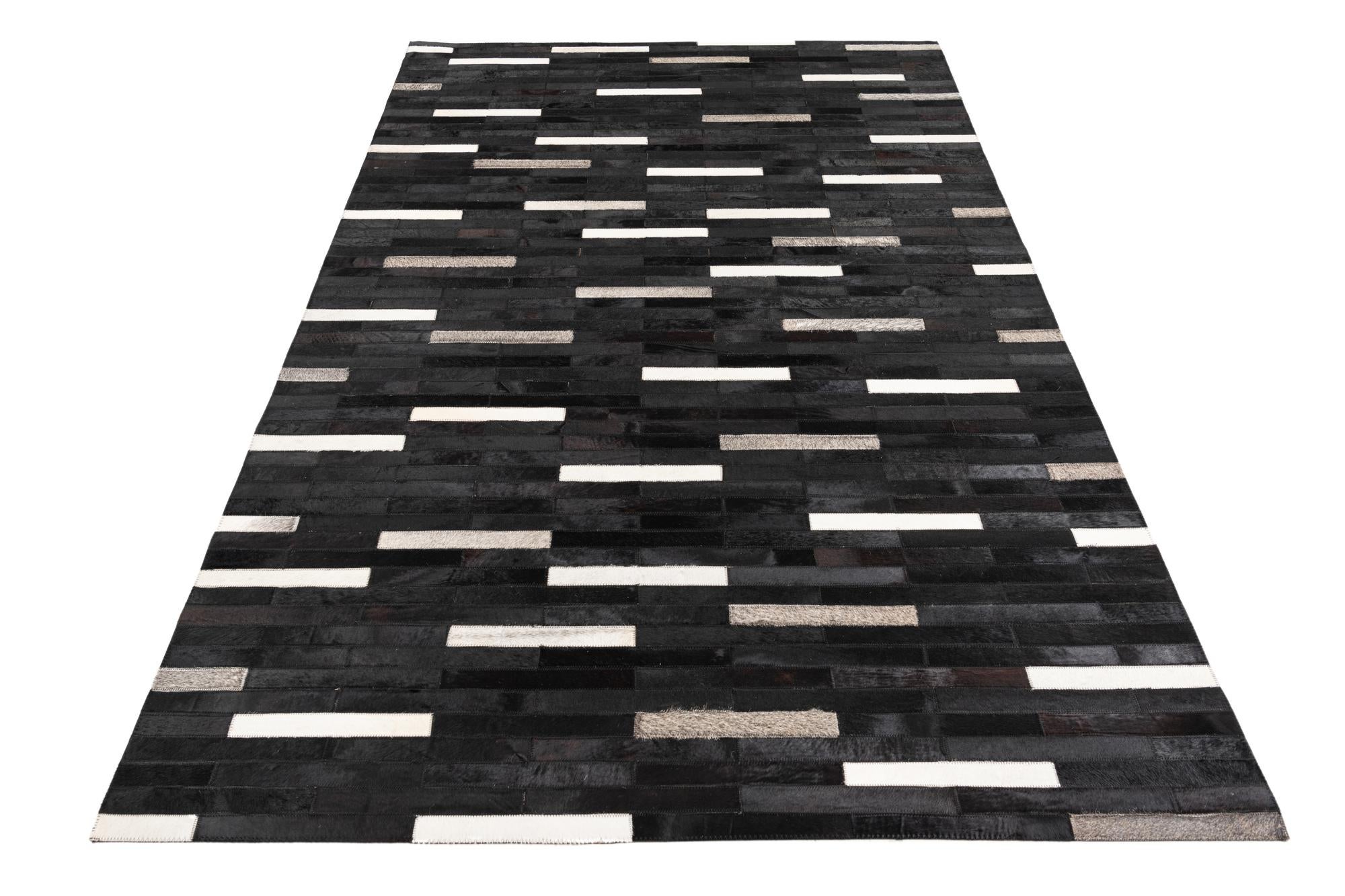 5' 1 x 8' Cowhide Leather Rug