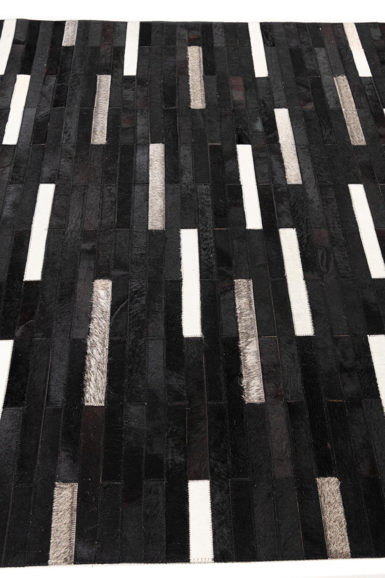 5' 1 x 8' Cowhide Leather Rug
