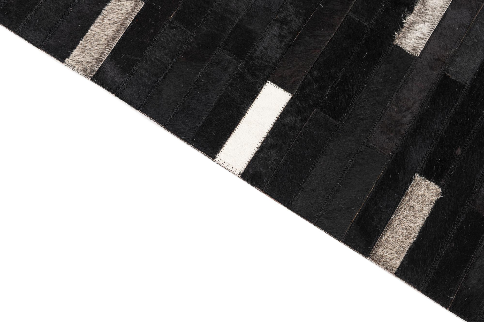 5' 1 x 8' Cowhide Leather Rug