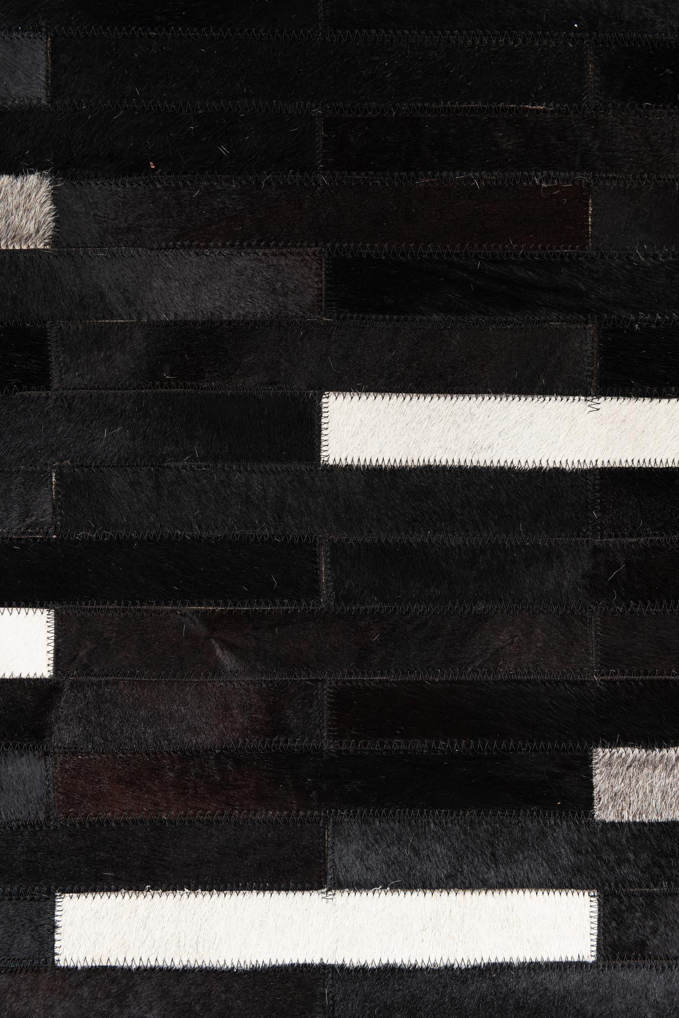 5' 1 x 8' Cowhide Leather Rug