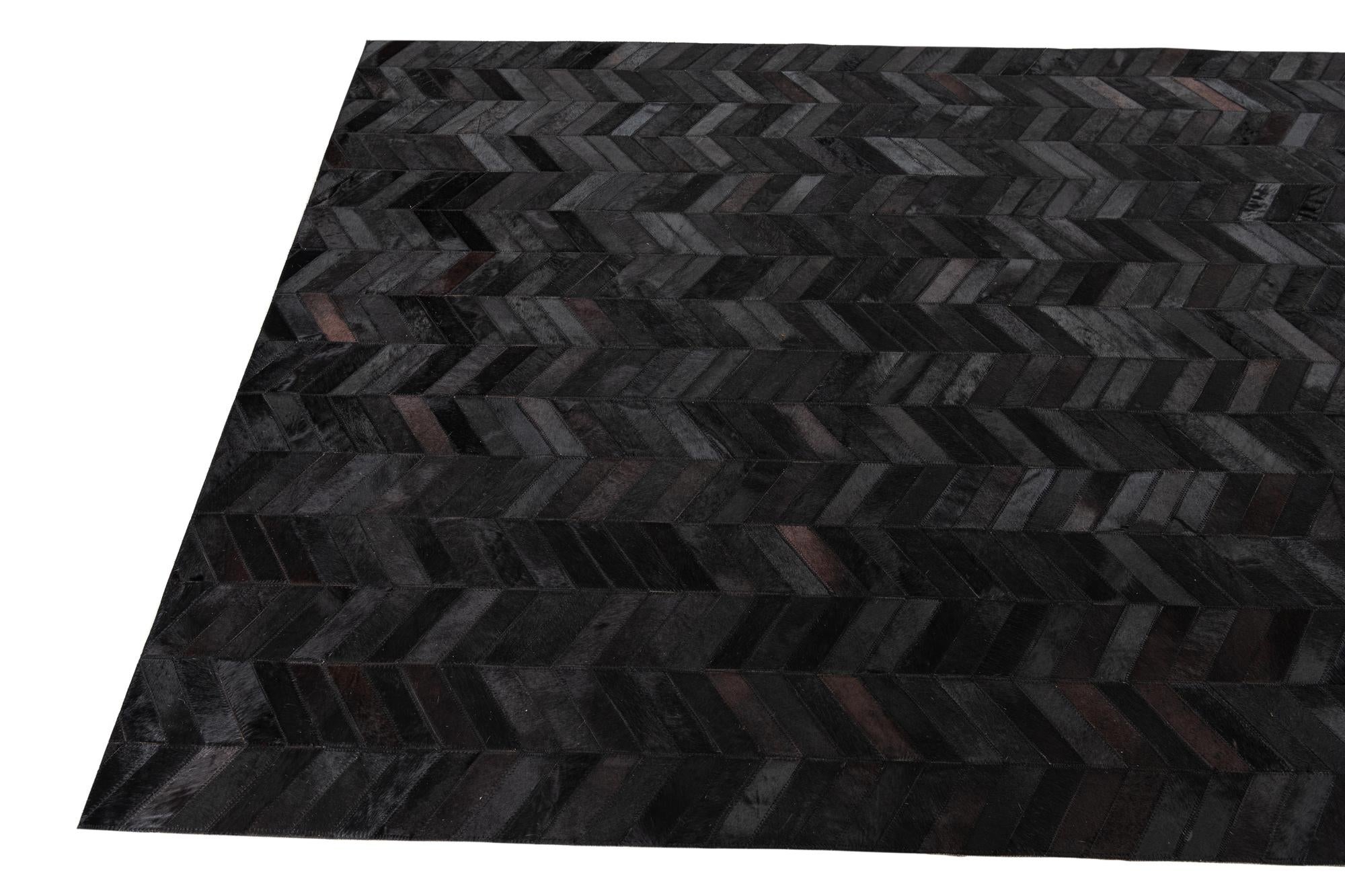 5' 2 x 8' Cowhide Leather Rug