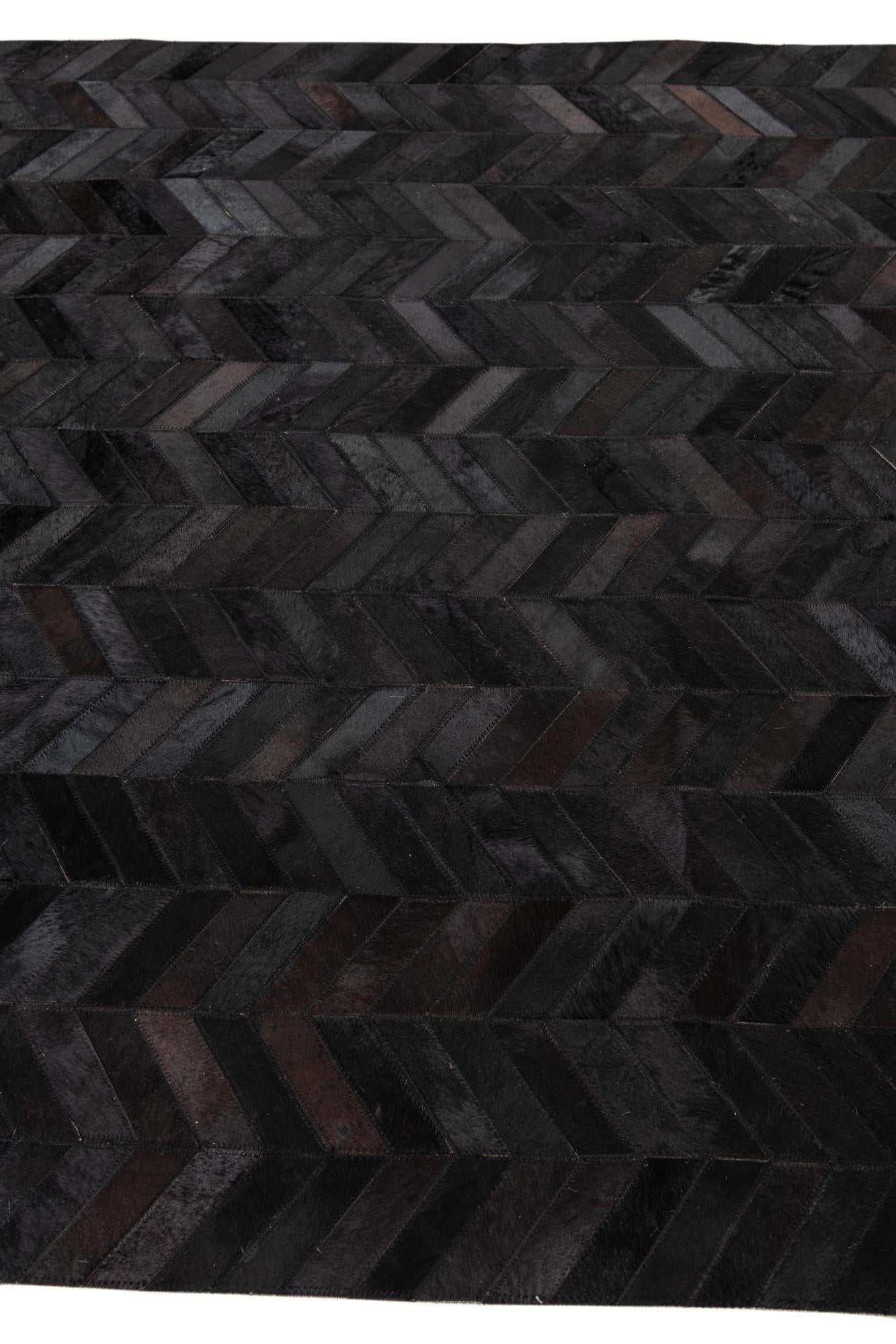 5' 2 x 8' Cowhide Leather Rug