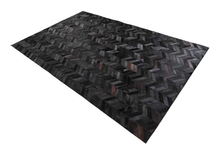 5' 1 x 8' 1 Cowhide Leather Rug
