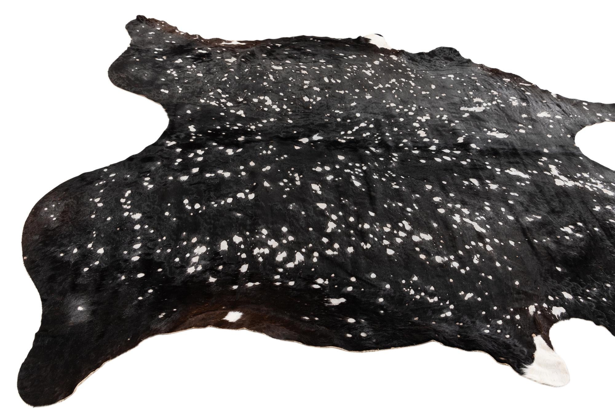 6' 4 x 7' Cowhide Leather Rug