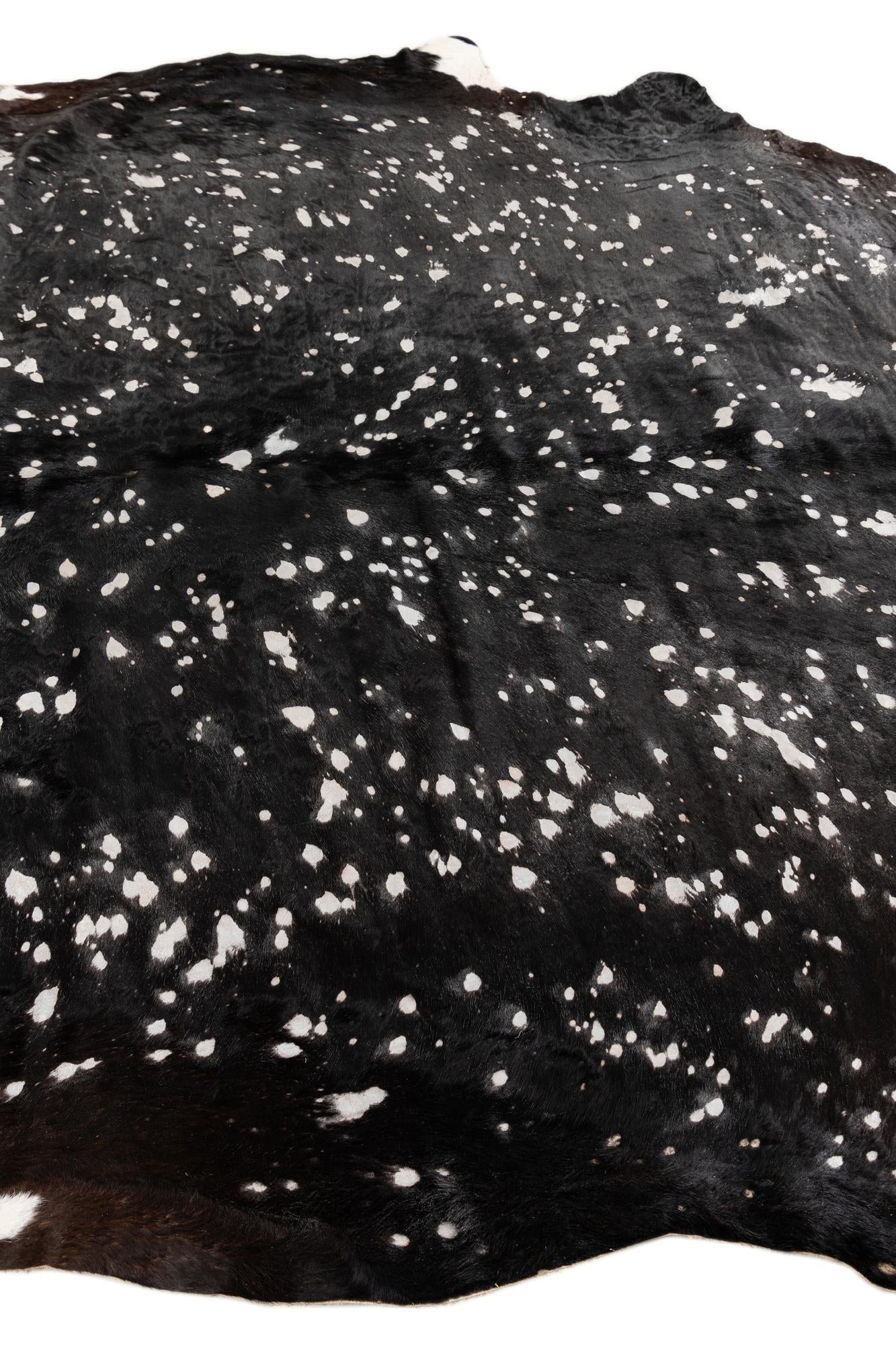 6' 4 x 7' Cowhide Leather Rug