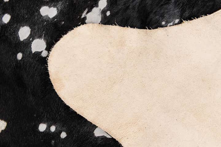 6' 4 x 7' Cowhide Leather Rug