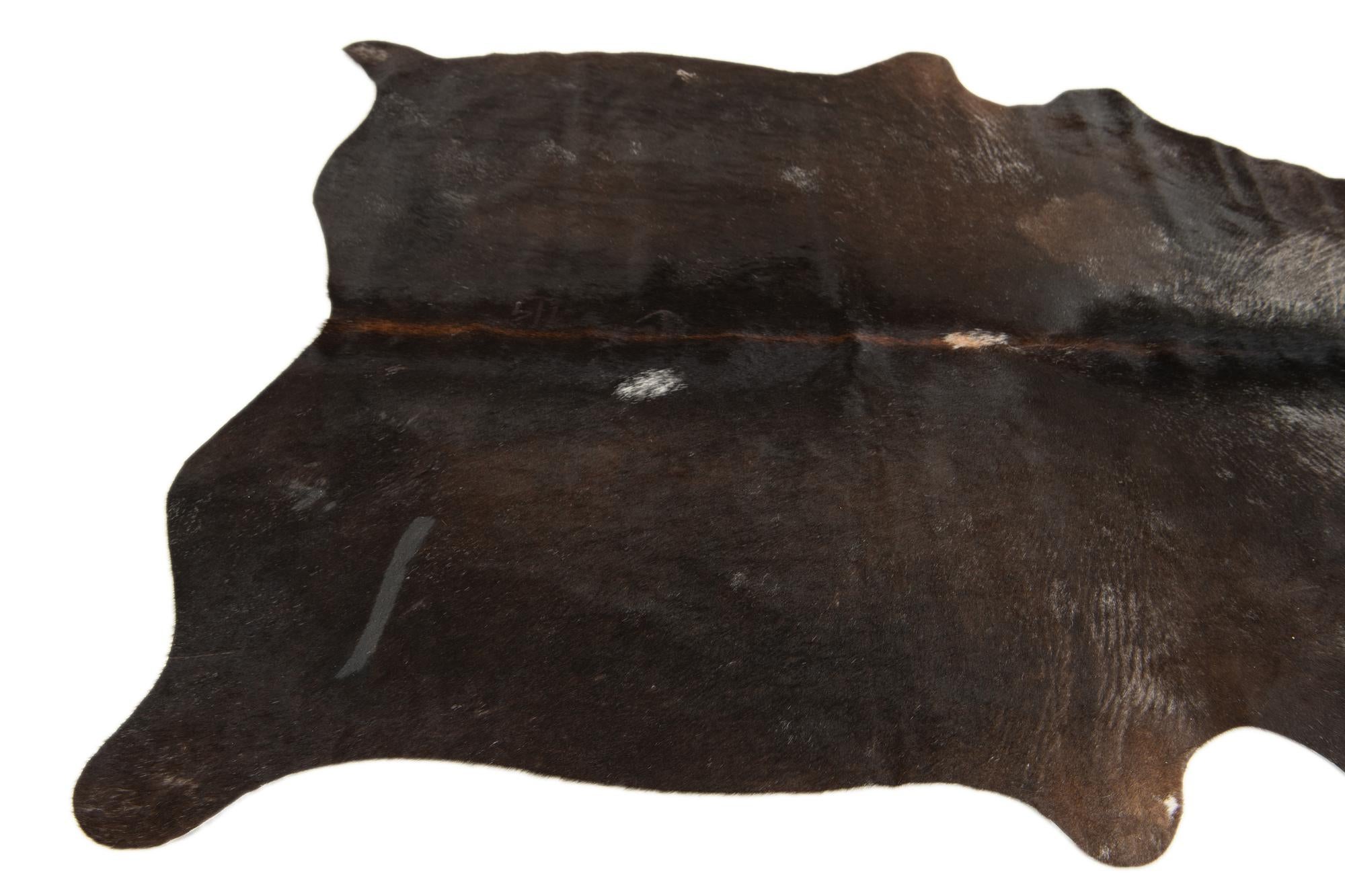 4' 5 x 5' 5 Cowhide Leather Rug