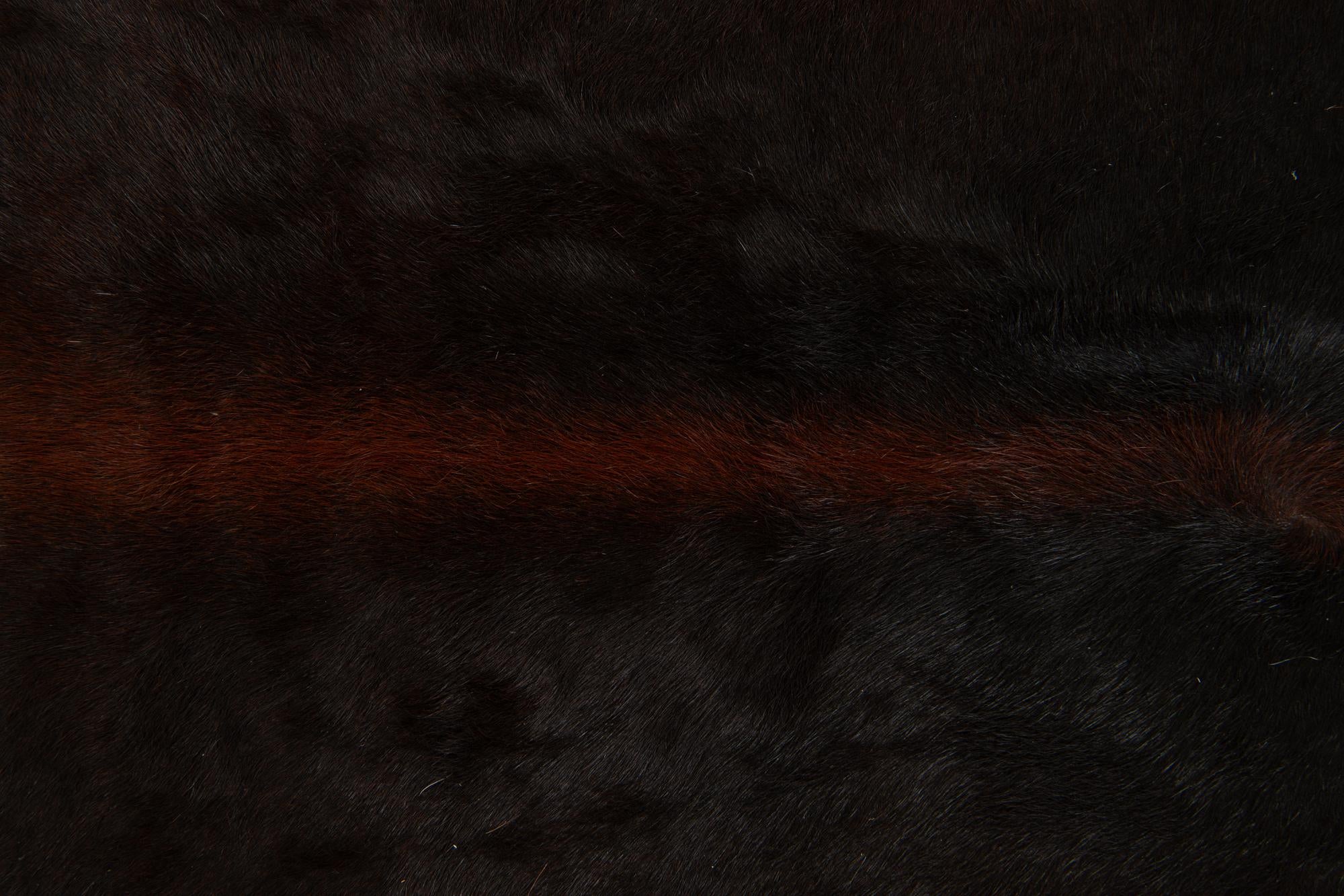 5' 6 x 6' 5 Cowhide Leather Rug