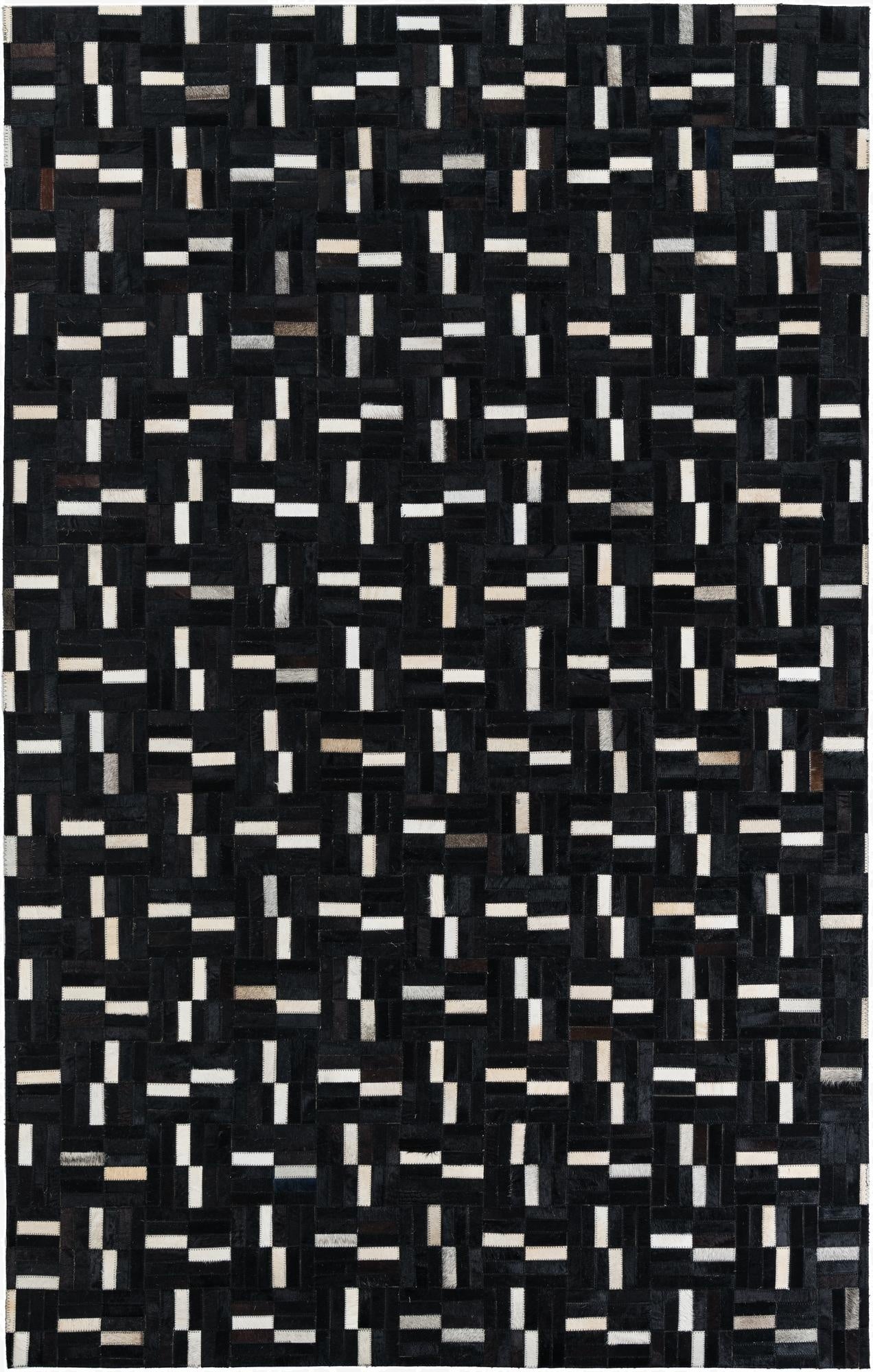 5' 1 x 8' 1 Cowhide Leather Rug