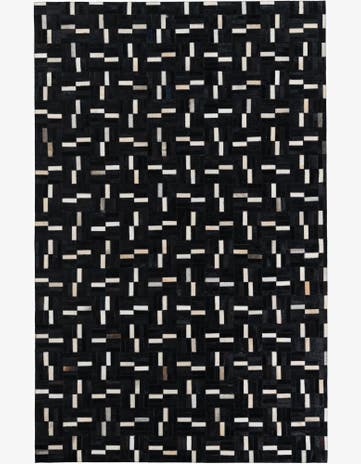 5' 2 x 8' 1 Cowhide Leather Rug