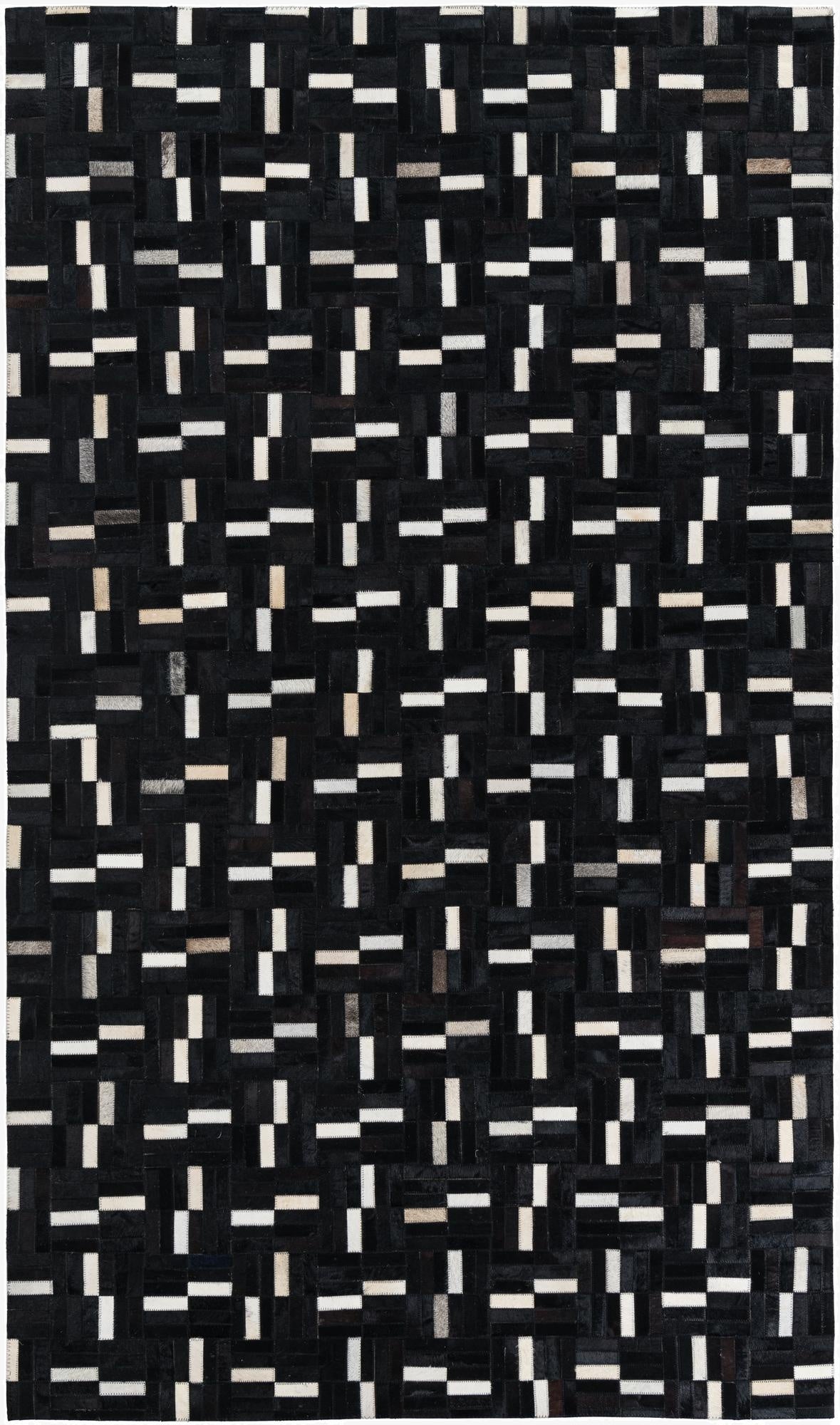 4' 9 x 8' 1 Cowhide Leather Rug