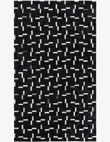 4' 9 x 8' 1 Cowhide Leather Rug