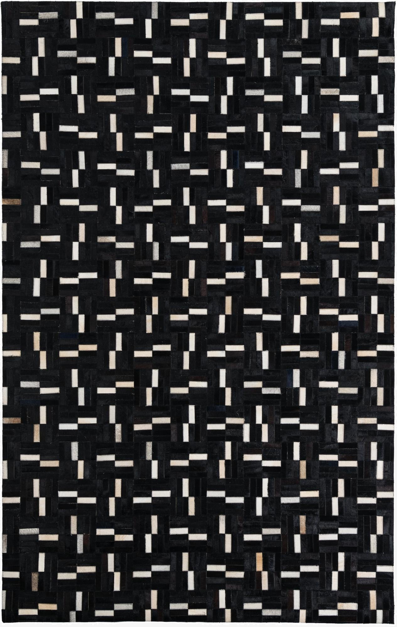 5' 3 x 8' 4 Cowhide Leather Rug