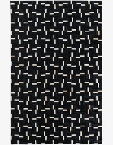 5' 2 x 8' 1 Cowhide Leather Rug