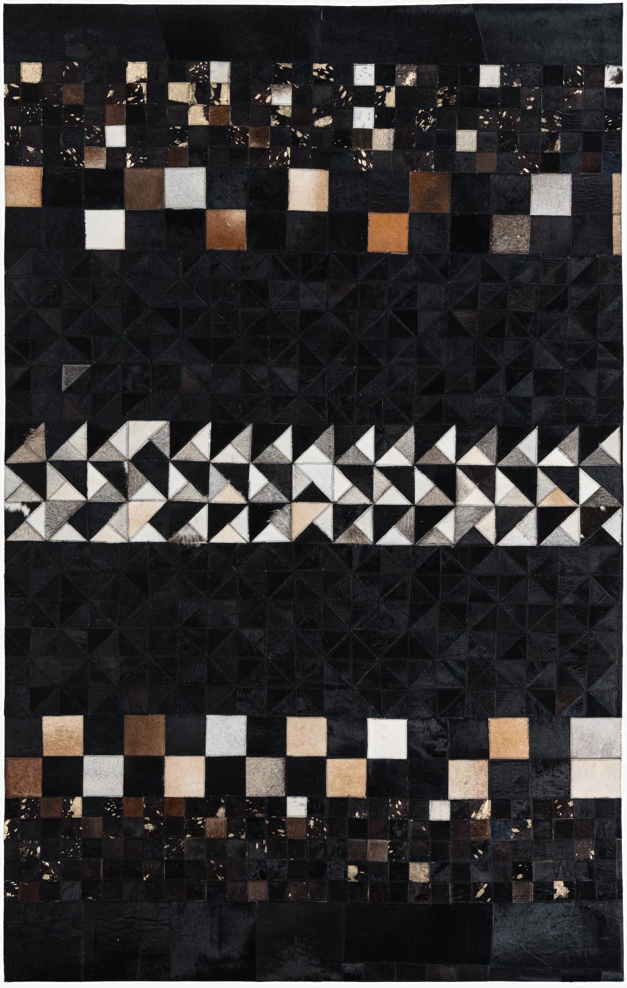 5' 1 x 7' 10 Cowhide Leather Rug