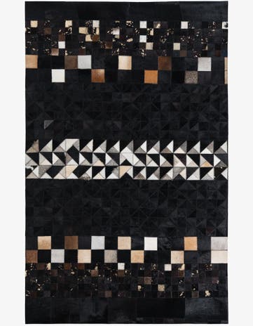 5' 1 x 7' 10 Cowhide Leather Rug
