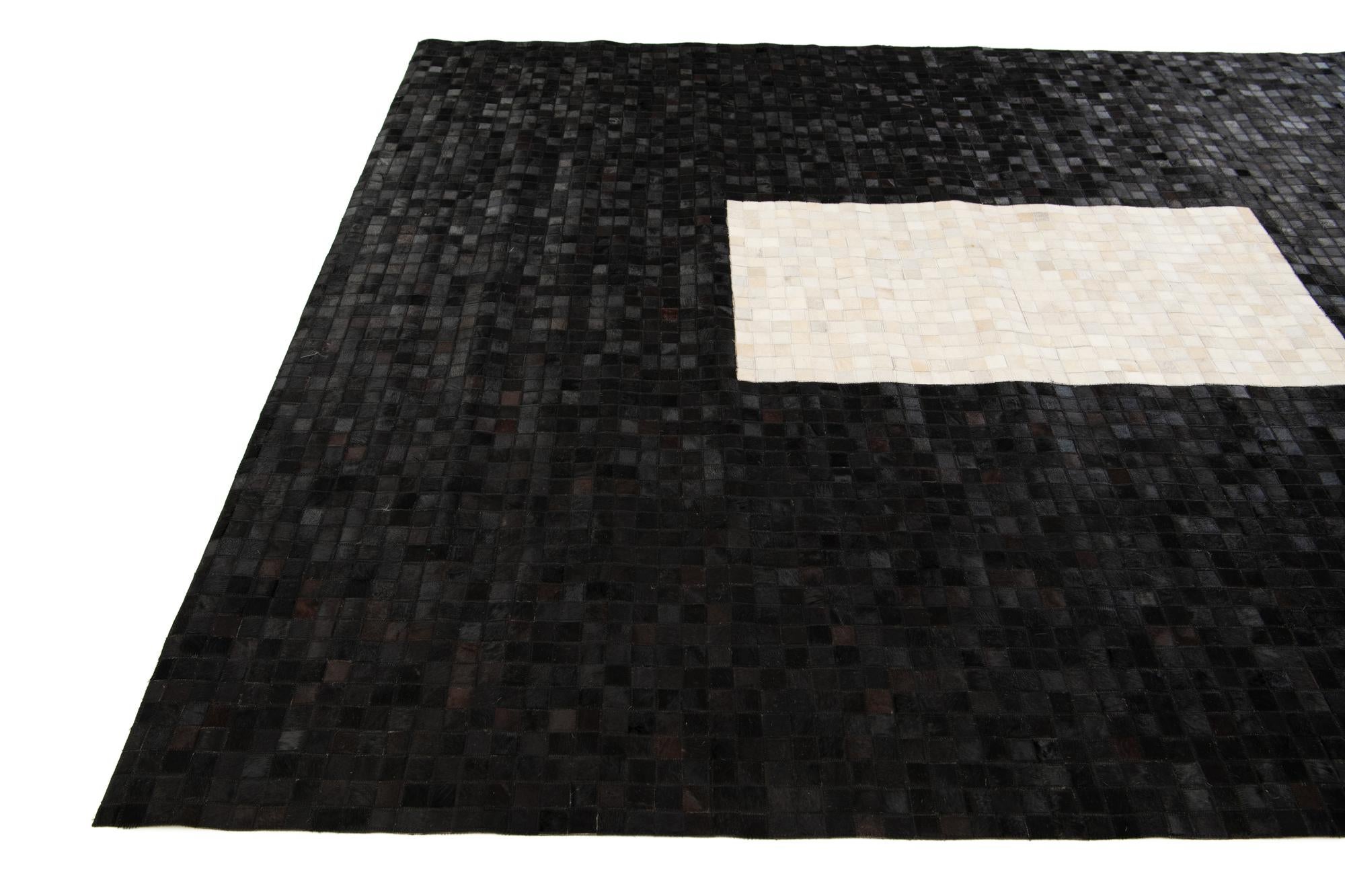 7' 11 x 9' 10 Cowhide Stocks Rug