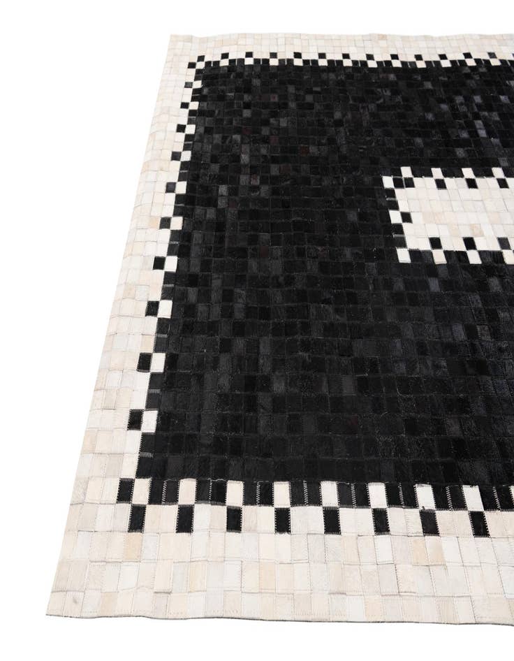 Detail image of 5' 2 x 8' 1 Cowhide Stocks Rug