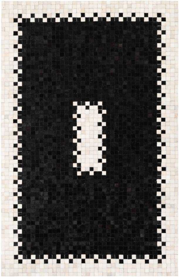 Detail image of 5' 2 x 8' 1 Cowhide Stocks Rug