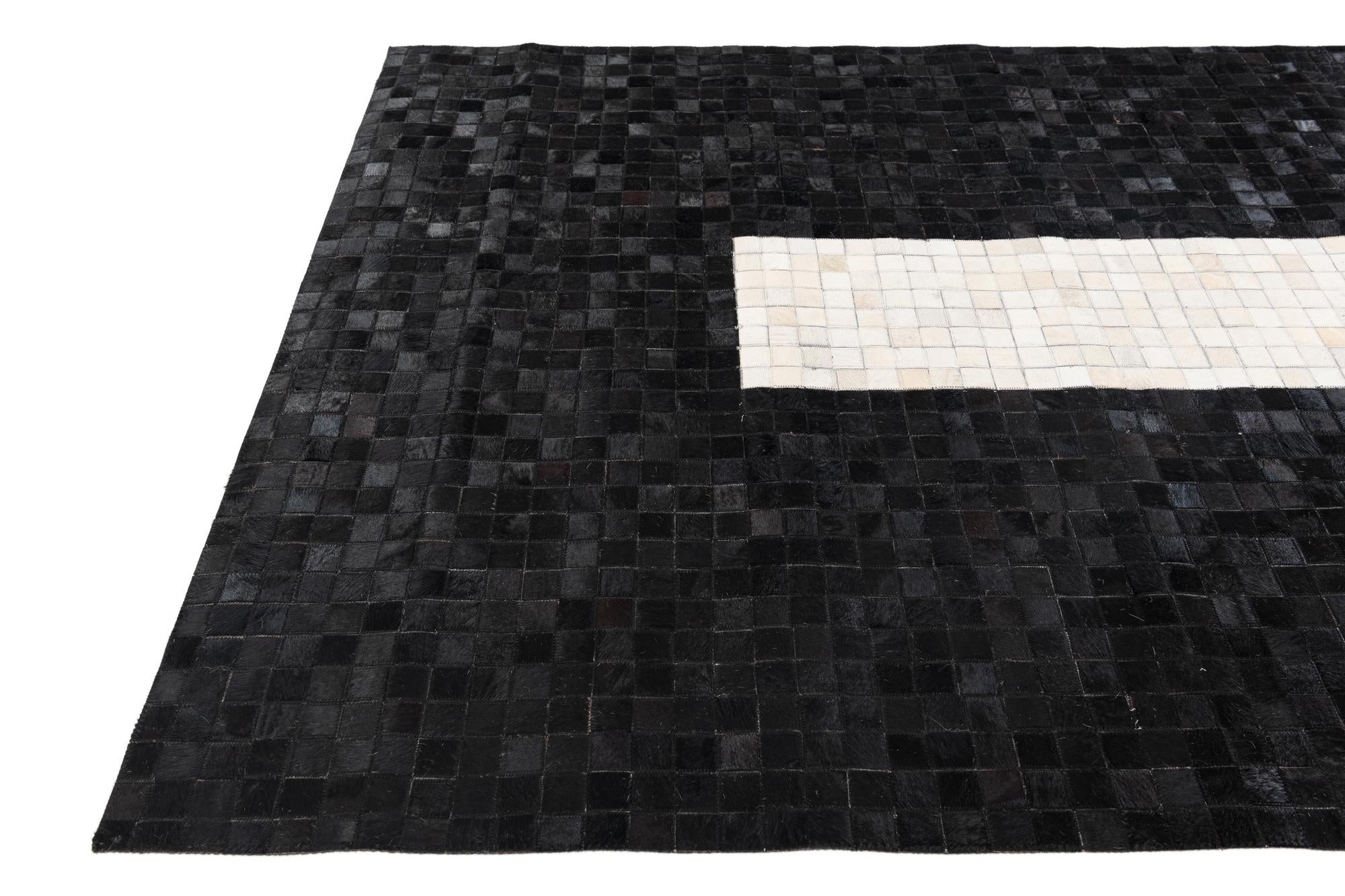 4' 11 x 7' 10 Cowhide Stocks Rug