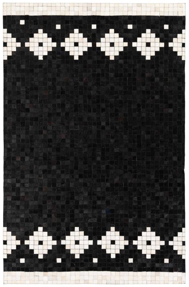 Detail image of 5' 2 x 8' 1 Cowhide Stocks Rug
