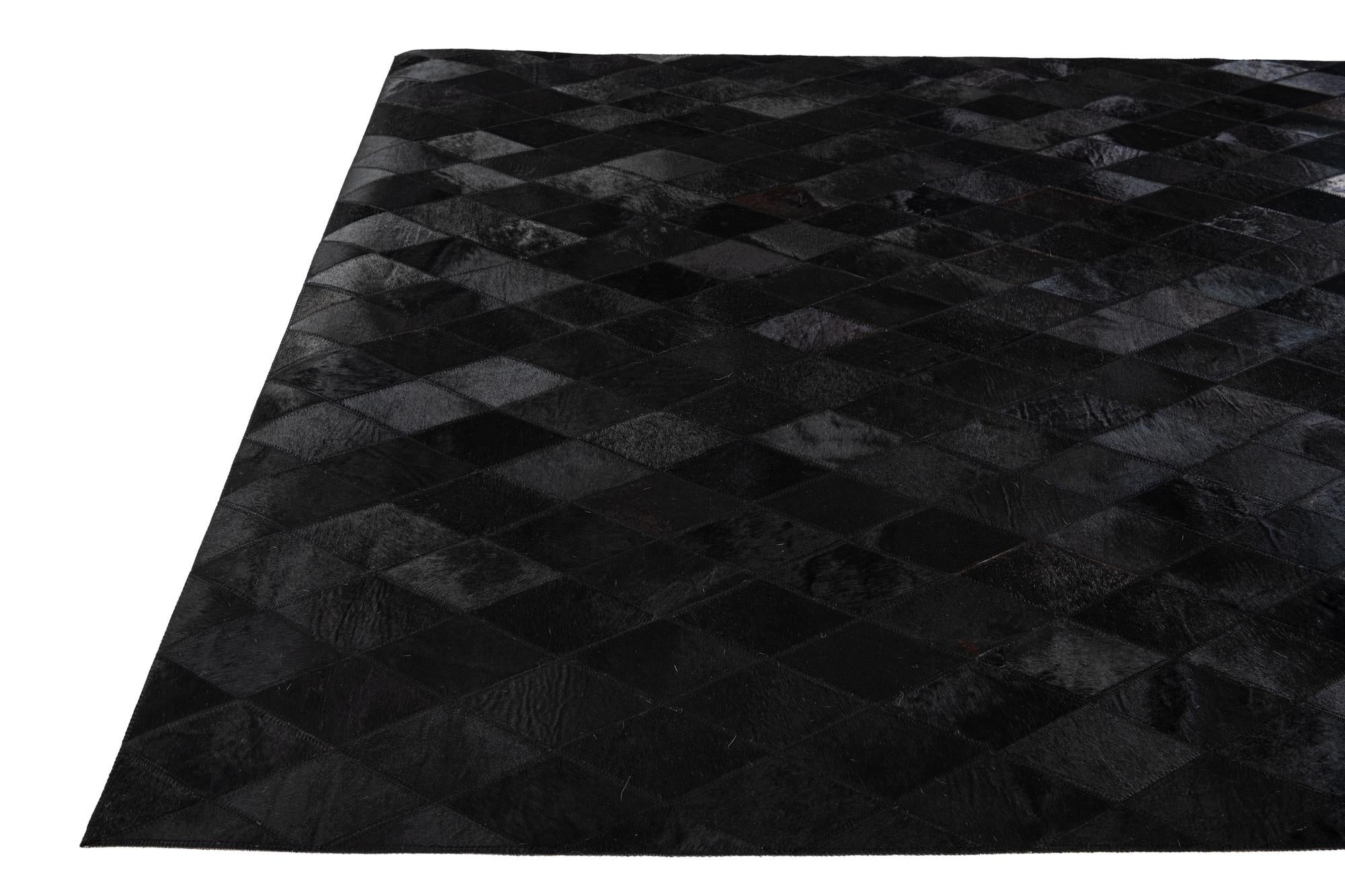 4' 7 x 6' 6 Cowhide Stocks Rug