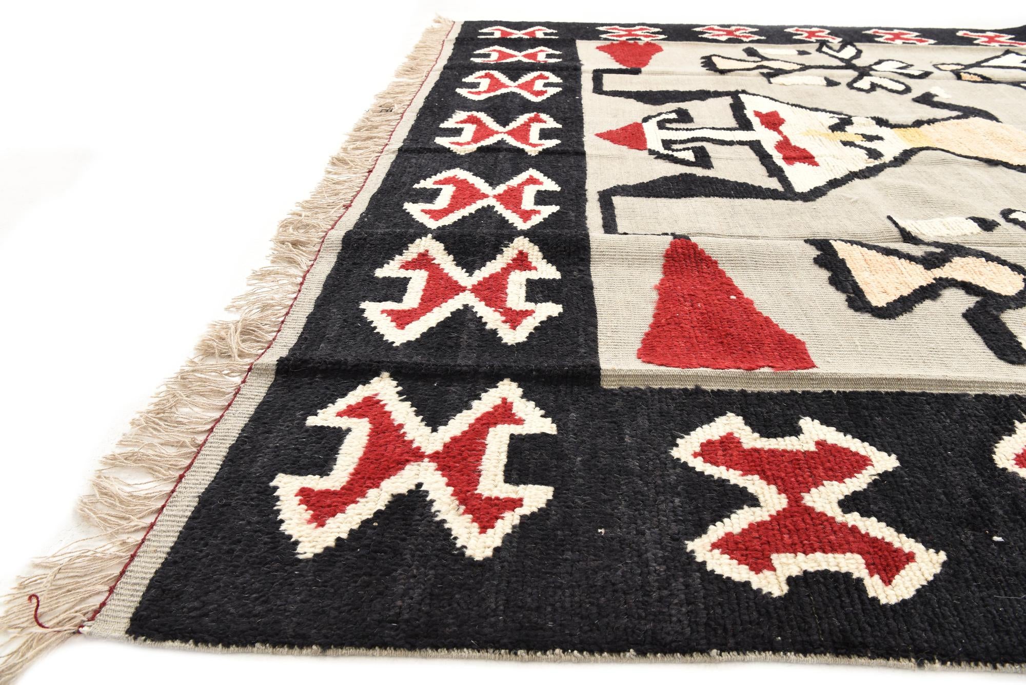 9' x 12' 5 Hand Knotted Darya Wool Rug