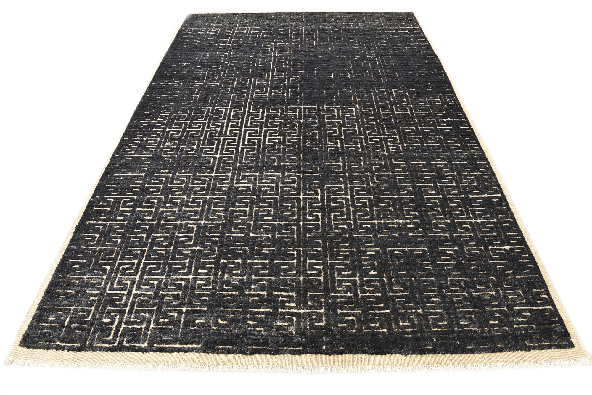 6' 7 x 10' Hand Knotted Darya Wool Rug