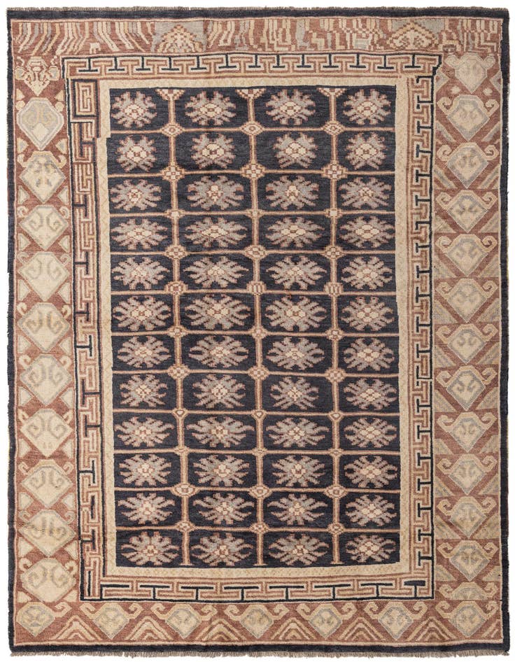 Detail image of 6' 9 x 10' Hand Knotted Darya Wool Rug