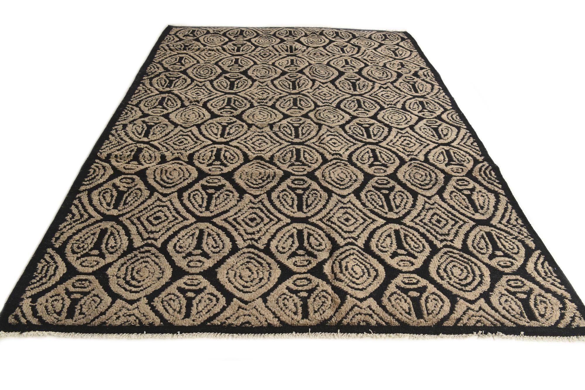 6' 7 x 9' 6 Hand Knotted Darya Wool Rug