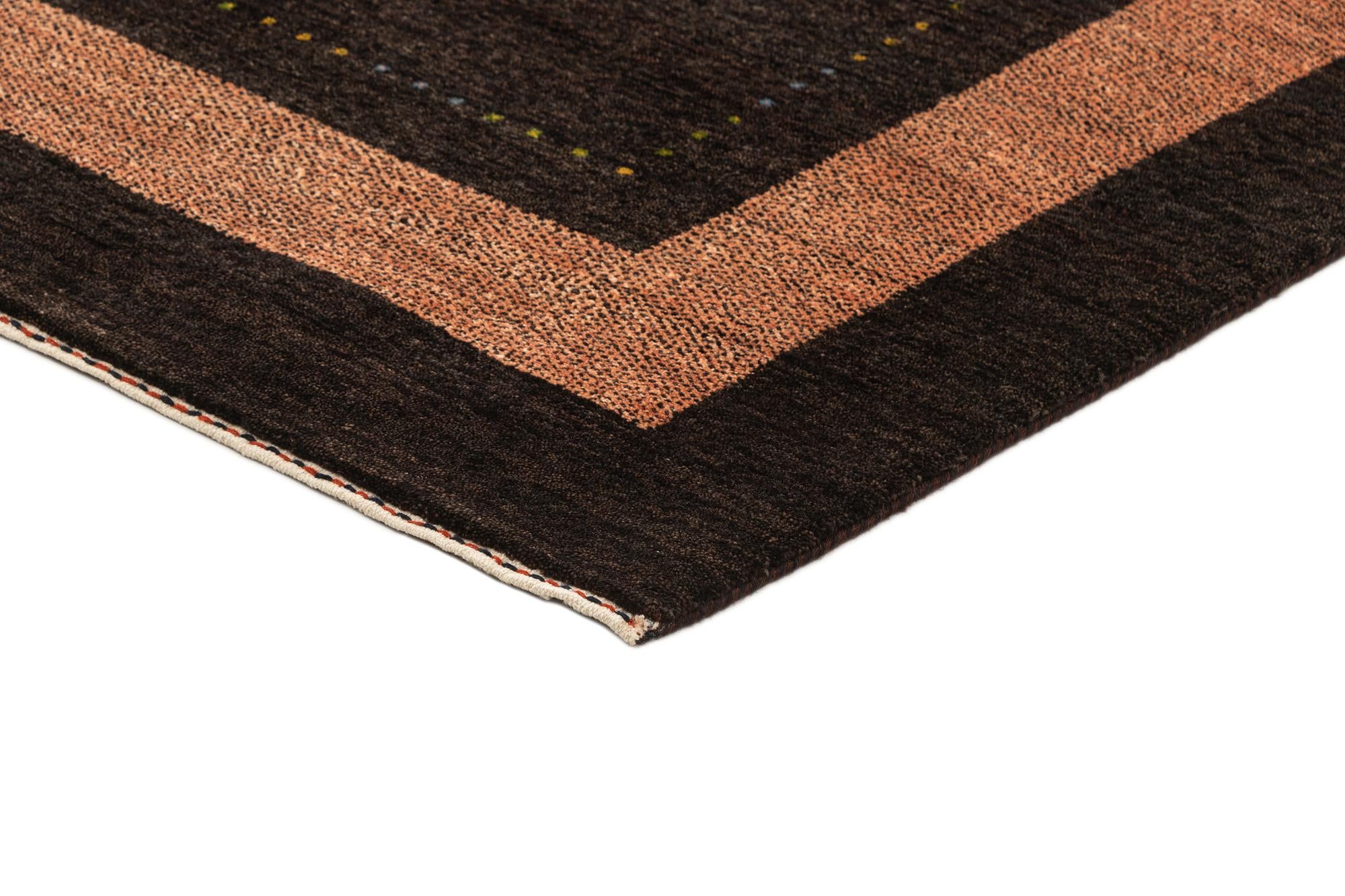 5' 1 x 6' 8 Hand Knotted Gabbeh Wool Rug