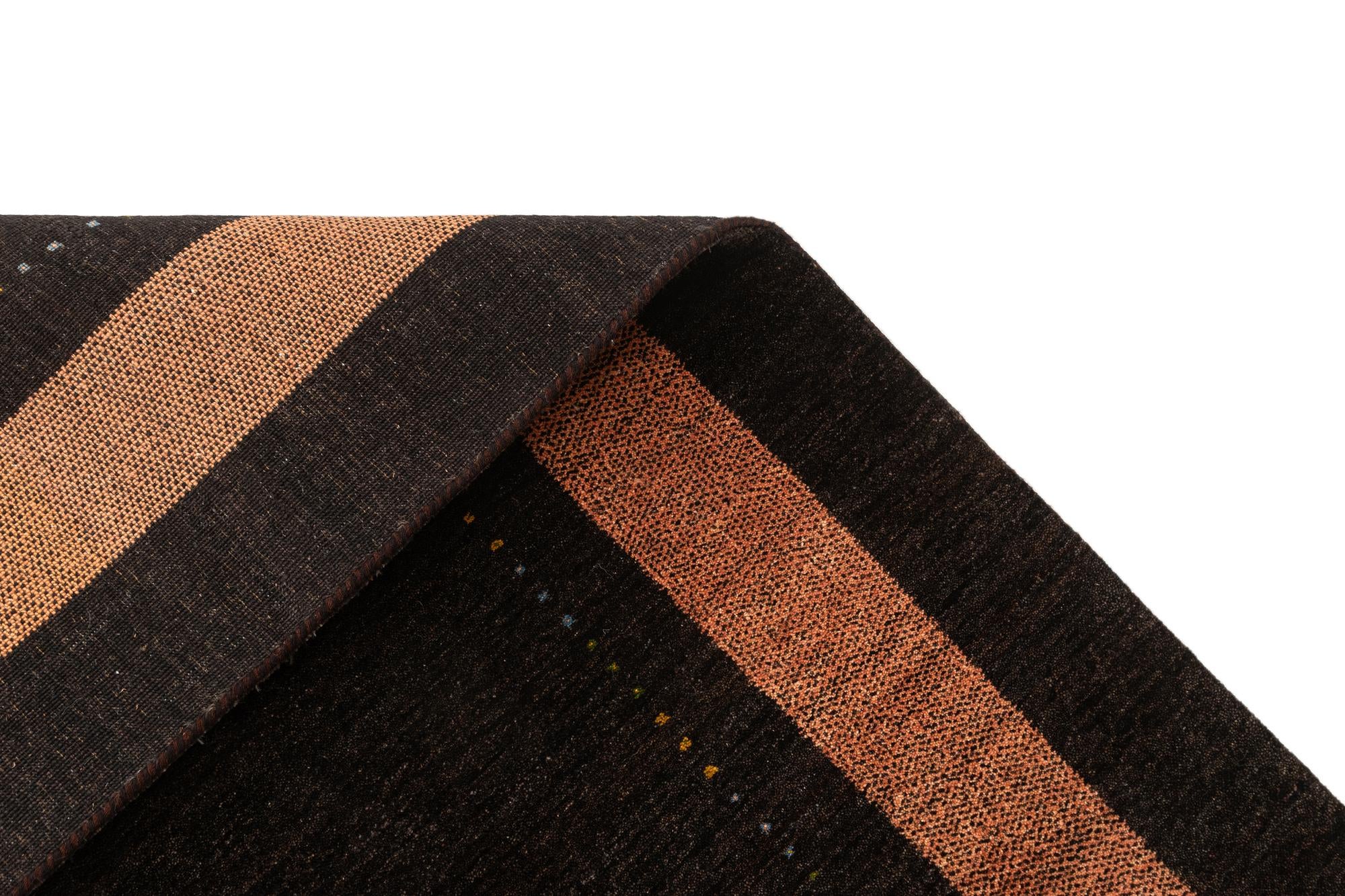 5' 1 x 6' 8 Hand Knotted Gabbeh Wool Rug